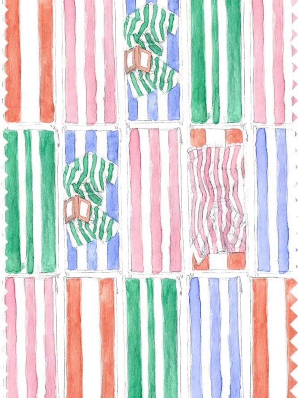 Rachel Antonoff Rose Pant in Beach Chairs 12 - Picture 4 of 6